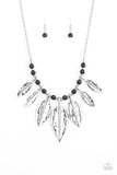 Paparazzi Highland Harvester black feather leaf Necklace - Glitzygals5dollarbling Paparazzi Boutique 