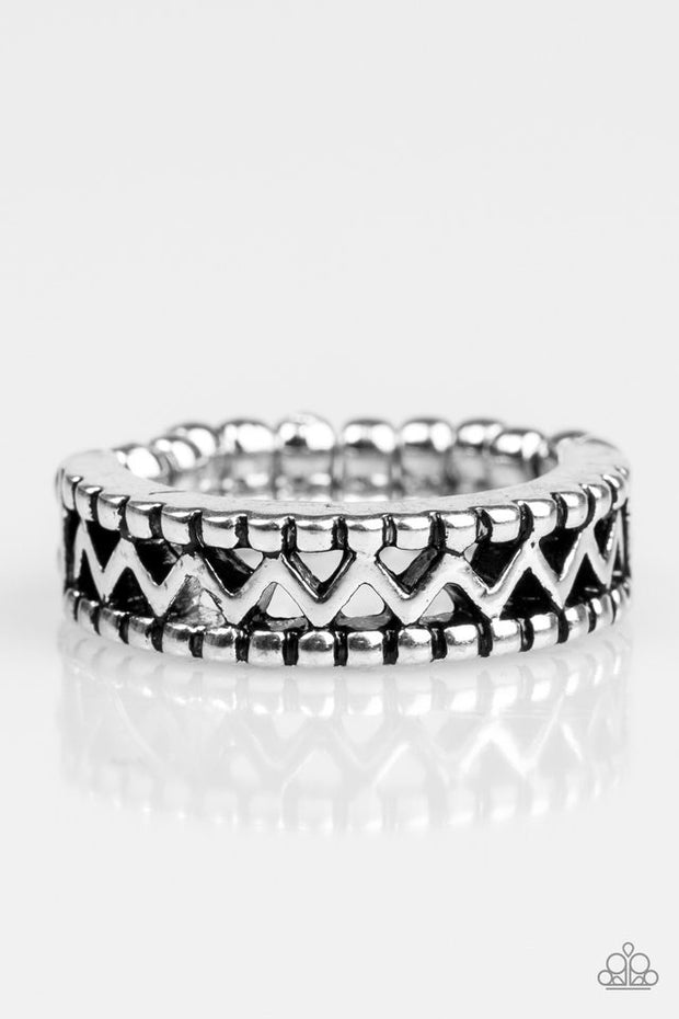 Paparazzi Thunder and Lightning Silver Ring - Glitzygals5dollarbling Paparazzi Boutique 