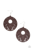 Paparazzi Mandala Mambo Brown Wooden Earrings - Glitzygals5dollarbling Paparazzi Boutique 