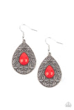 Paparazzi Earring ~ Fanciful Droplets - Red - Glitzygals5dollarbling Paparazzi Boutique 