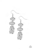 Paparazzi Nine to HIVE - Silver - Embossed Bee Hive Textures - Silver Earrings - Glitzygals5dollarbling Paparazzi Boutique 