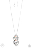 Paparazzi Summer SOUL-stice - Orange / Coral Bead - Silver Necklace & Earrings - Fashion Fix / Trend Blend Exclusive April 2020 - Glitzygals5dollarbling Paparazzi Boutique 