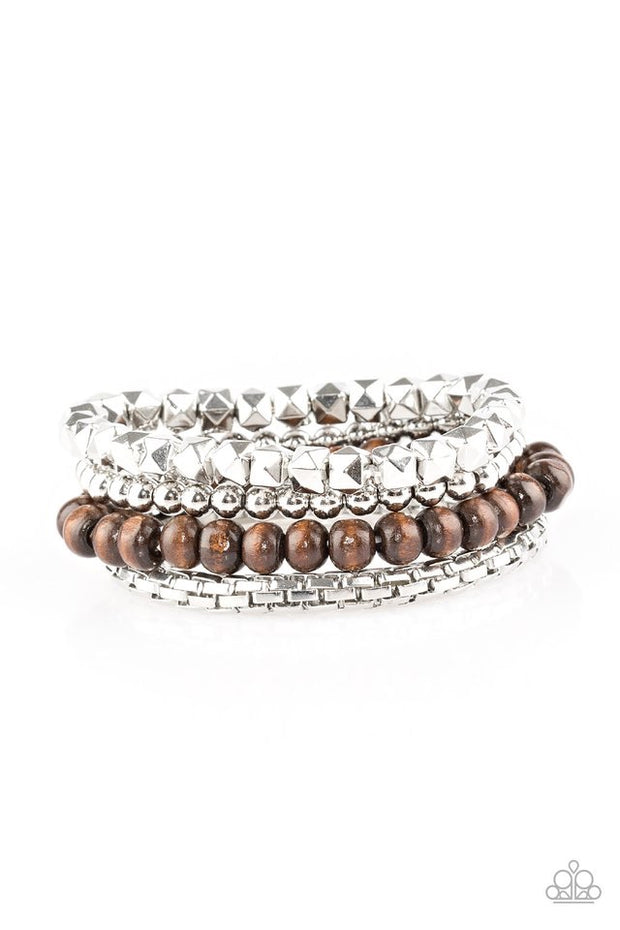 Paparazzi “Retro Rocker” Silver Bracelet - Glitzygals5dollarbling Paparazzi Boutique 