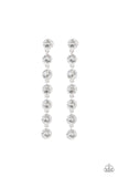 Paparazzi Dazzling Debonair - White - Rhinestones - Earrings - Glitzygals5dollarbling Paparazzi Boutique 