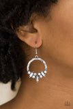 On the Uptrend White Earrings - Glitzygals5dollarbling Paparazzi Boutique 