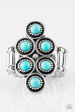 Paparazzi River Rock Rhythm - Blue - Turquoise Stones - Ornate Silver Ring - Glitzygals5dollarbling Paparazzi Boutique 