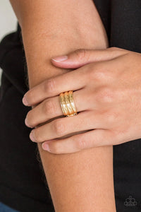 Paparazzi Ring - Rough Around The Edges - Gold - Glitzygals5dollarbling Paparazzi Boutique 