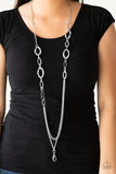 Paparazzi Street Beat Lanyard Necklace Silver - Glitzygals5dollarbling Paparazzi Boutique 