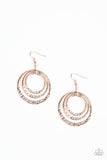 Metallic Ruffle - rose gold - Paparazzi earrings - Glitzygals5dollarbling Paparazzi Boutique 