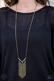 Alpha Glam Brass Necklace Fashion Fix Exclusive - Glitzygals5dollarbling Paparazzi Boutique 