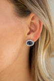 Paparazzi Floral Glow - Blue - White Rhinestones - Post Earrings - Glitzygals5dollarbling Paparazzi Boutique 