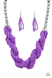 Paparazzi Savannah Surfin - Purple - Seed Beads - Necklace and matching Earrings - Glitzygals5dollarbling Paparazzi Boutique 