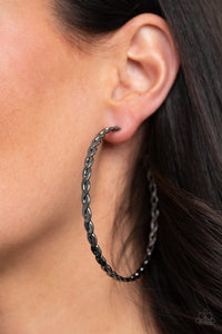 Infinite Twist - black - Paparazzi earrings - Glitzygals5dollarbling Paparazzi Boutique 