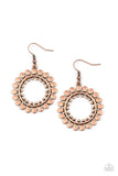 Paparazzi Radiating Radiance - Copper - Earrings - Glitzygals5dollarbling Paparazzi Boutique 