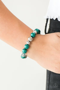 Paparazzi Very VIP - Green - Pearly Beads - Stretchy Band Bracelet - Glitzygals5dollarbling Paparazzi Boutique 