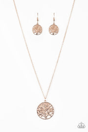 Paparazzi Save The Trees - Rose Gold - Tree of Life Necklace & Matching Earrings - Glitzygals5dollarbling Paparazzi Boutique 