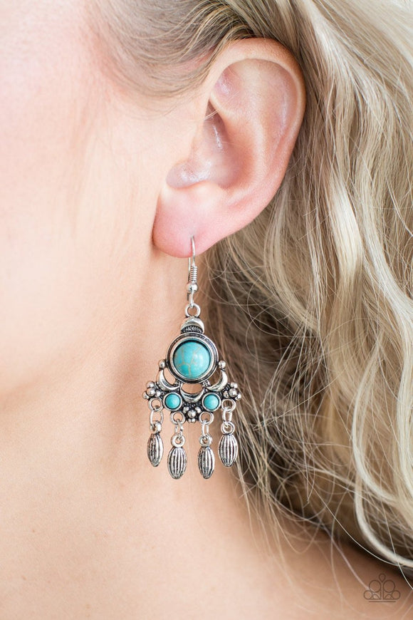 Paparazzi No Place Like Homestead Blue Turquoise Earrings - Glitzygals5dollarbling Paparazzi Boutique 