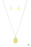 Paparazzi Gleaming Gardens - Yellow - Cat's Eye Stone - Necklace and matching Earrings - Glitzygals5dollarbling Paparazzi Boutique 