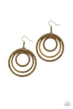 Paparazzi Rippling Refinement Brass Earrings - Glitzygals5dollarbling Paparazzi Boutique 