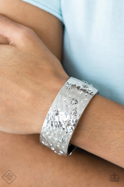 Across the Constellations White ~ Paparazzi Bracelet - Glitzygals5dollarbling Paparazzi Boutique 