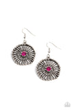 Tangible Twinkle Pink ~ Paparazzi Earrings - Glitzygals5dollarbling Paparazzi Boutique 