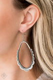 Paparazzi RUFFLE Around the Edges - Silver - Earrings - Trend Blend / Fashion Fix Exclusive - August 2020 - Glitzygals5dollarbling Paparazzi Boutique 