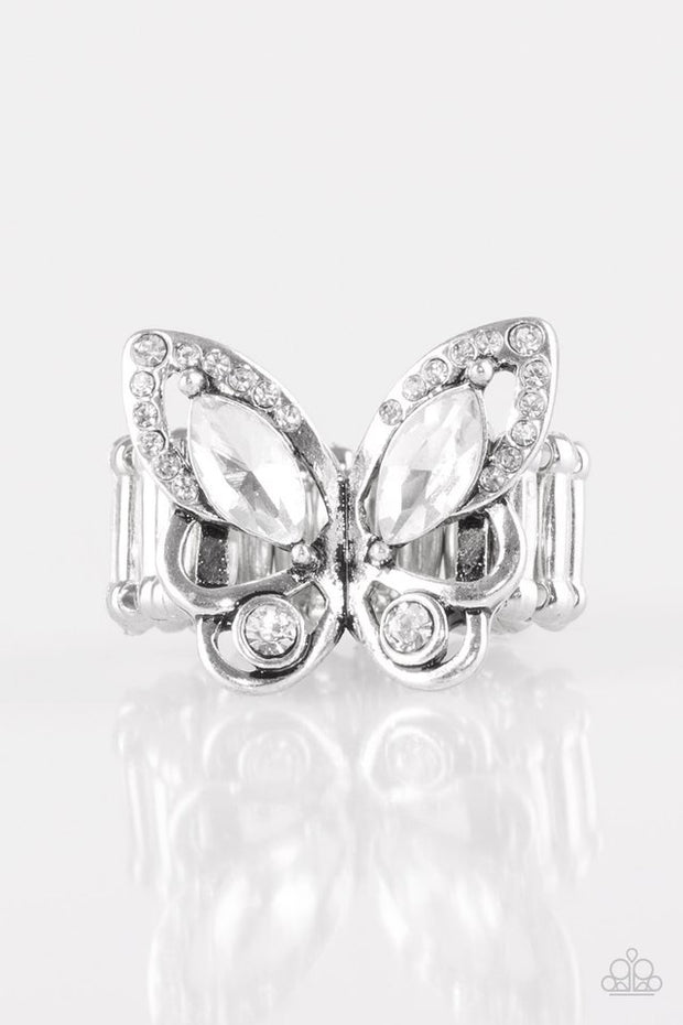 Paparazzi Too Much Of A Good Wing White Ring - Glitzygals5dollarbling Paparazzi Boutique 