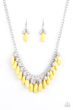 Paparazzi Bead Binge - Yellow Beads - Silver Chain Necklace & Earrings - Glitzygals5dollarbling Paparazzi Boutique 