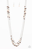Paparazzi Seasonal Sensation - Brown - Silver, and Wooden Beads - Silver Chains Necklace and matching Earrings - Glitzygals5dollarbling Paparazzi Boutique 