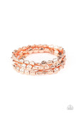 Paparazzi Hammered Heirloom - Copper - Set of 3 Stretchy Bracelets - Glitzygals5dollarbling Paparazzi Boutique 