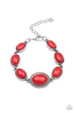 Paparazzi Serene Stonework - Red Stone - Adjustable Bracelet - Glitzygals5dollarbling Paparazzi Boutique 