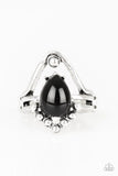 Paparazzi The Bold and The BEAD-iful - Black - Silver Ring - Glitzygals5dollarbling Paparazzi Boutique 