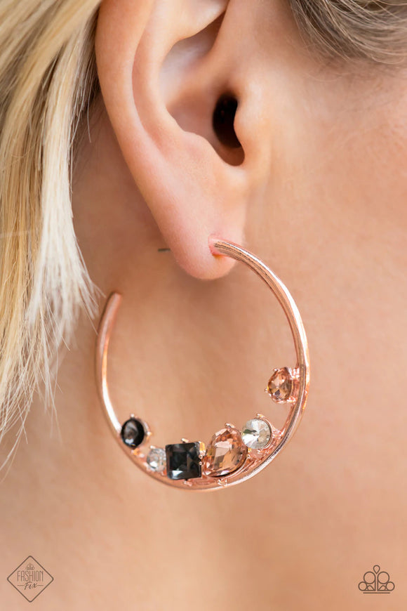 Attractive Allure - rose gold - Paparazzi earrings - Glitzygals5dollarbling Paparazzi Boutique 