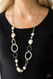 Paparazzi Thats TERRA-ific! - White Stones - Silver Necklace and matching Earrings - Glitzygals5dollarbling Paparazzi Boutique 