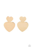 Heart-Racing Refinement Gold ~ Paparazzi Earrings - Glitzygals5dollarbling Paparazzi Boutique 