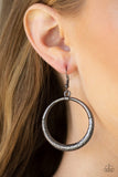 Paparazzi Modern Shimmer - Black - Thick Gunmetal - Hammered Metallic Shimmer - Earrings - Glitzygals5dollarbling Paparazzi Boutique 