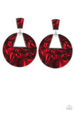 Paparazzi Let HEIR Rip! - Red - Faux Marble Acrylic - Post Earrings - Glitzygals5dollarbling Paparazzi Boutique 