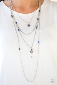 Paparazzi Key Keynote - Blue - Necklace & Earrings - Glitzygals5dollarbling Paparazzi Boutique 