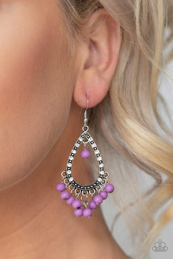 Paparazzi Positively Prismatic - Purple Earrings - Glitzygals5dollarbling Paparazzi Boutique 