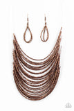 Paparazzi Catwalk Queen Copper Seed Bead Necklace - Glitzygals5dollarbling Paparazzi Boutique 