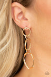 Paparazzi Three Ring Radiance Gold Earrings - Glitzygals5dollarbling Paparazzi Boutique 