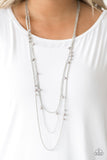Paparazzi Laying The Groundwork - Silver - Gray Stone Beads - Multi Layered Necklace & Earrings - Glitzygals5dollarbling Paparazzi Boutique 