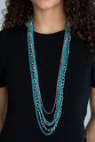Paparazzi Industrial Vibrance - Blue - Necklace & Earrings - Glitzygals5dollarbling Paparazzi Boutique 