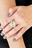 Paparazzi FLUTTER Me Up - Yellow Moonstones - White Rhinestones - Butterfly Ring - Glitzygals5dollarbling Paparazzi Boutique 