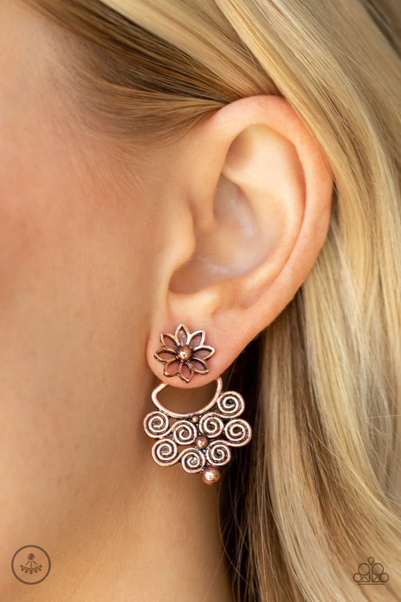 Paparazzi Garden Spindrift - Copper Earrings - Glitzygals5dollarbling Paparazzi Boutique 