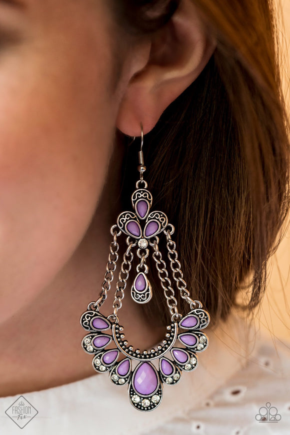 PREORDER Paparazzi Unique Chic - Purple Earrings Fashion Fix Exclusive - Glitzygals5dollarbling Paparazzi Boutique 