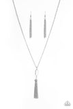 Paparazzi Tassel Tease - White Bead - Silver Necklace & Earrings - Glitzygals5dollarbling Paparazzi Boutique 