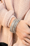 Paparazzi Tribal Tycoon - Silver - Bangles - Set of 5 Bracelets - Fashion Fix Exclusive November 2019 - Glitzygals5dollarbling Paparazzi Boutique 