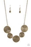 Self DISC-overy Brass ~ Paparazzi Necklace - Glitzygals5dollarbling Paparazzi Boutique 