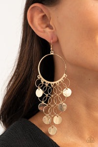 Take a CHIME Out - gold - Paparazzi earrings - Glitzygals5dollarbling Paparazzi Boutique 